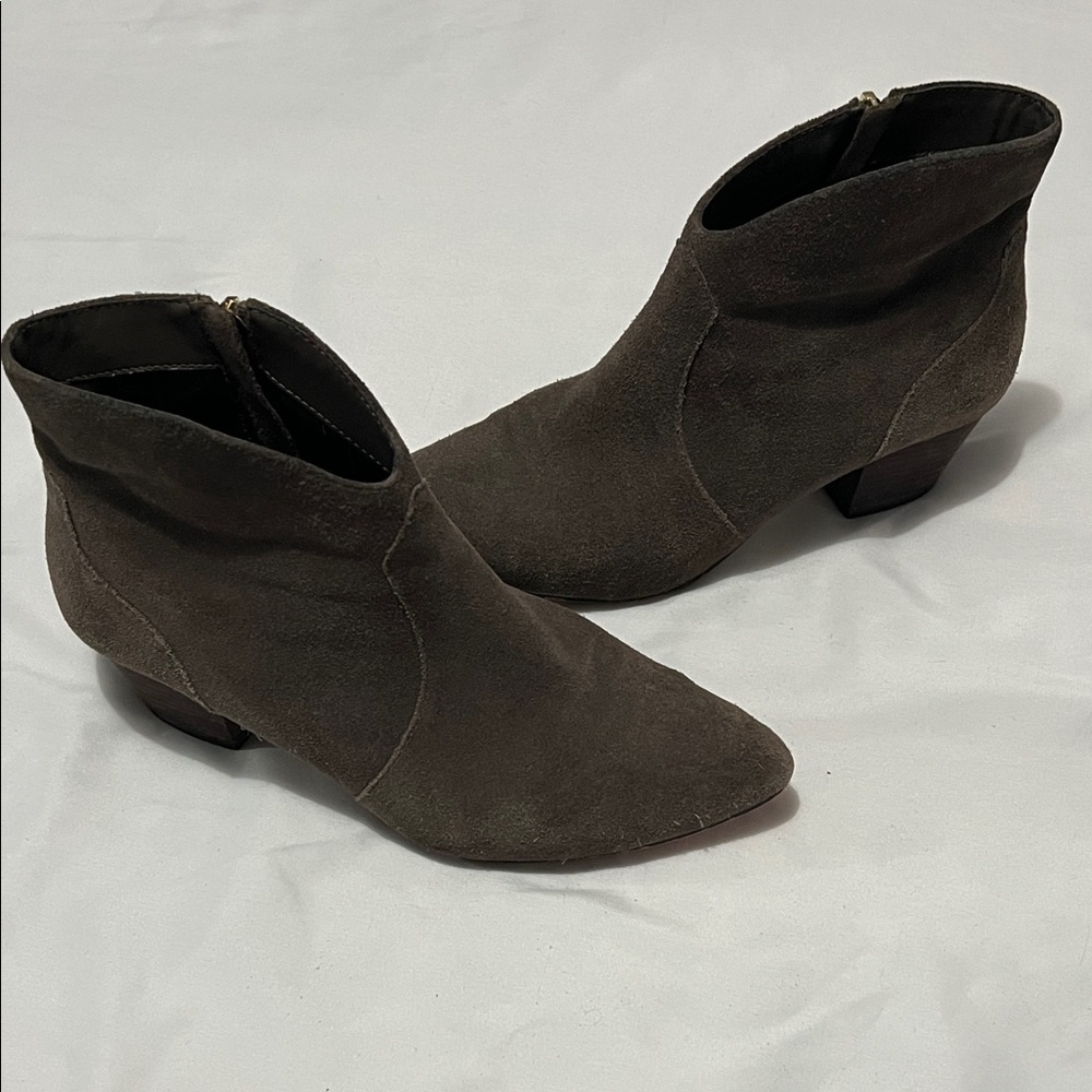 Tahari Harrison Taupe Suede Booties